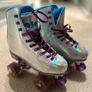 SOLD OUT! Angel skates purple rain holographic skates
